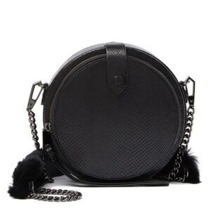 Rebecca Minkoff black canteen snakeskin crossbody gently used like new condition